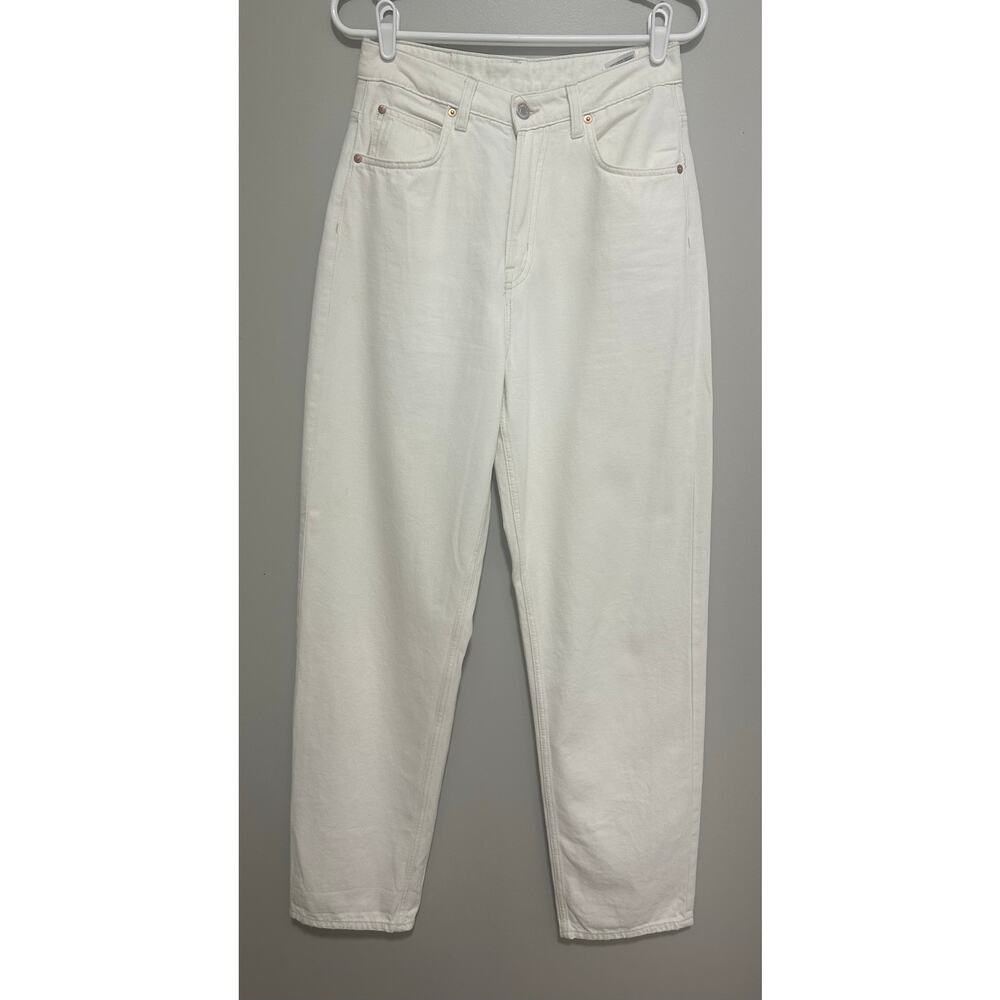 &Denim Women 90’s Baggy Jeans Cream Ultra High Waist Size 4